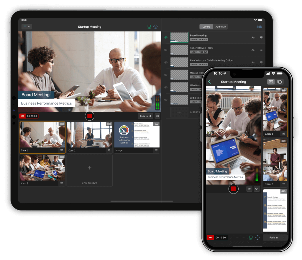 RECnGO Pro video production and live streaming with your iPhone